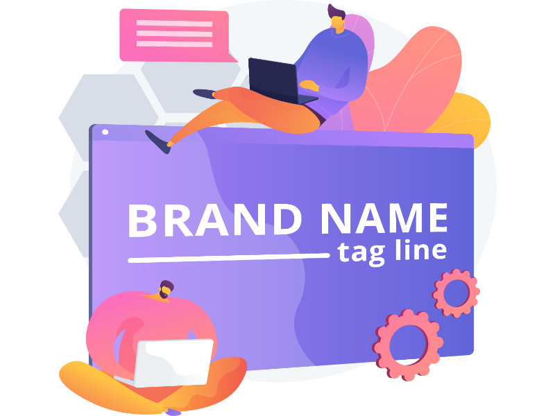 Brand name and tagline